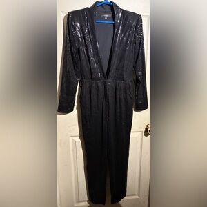Dynamite Black Sequin Jumpsuit